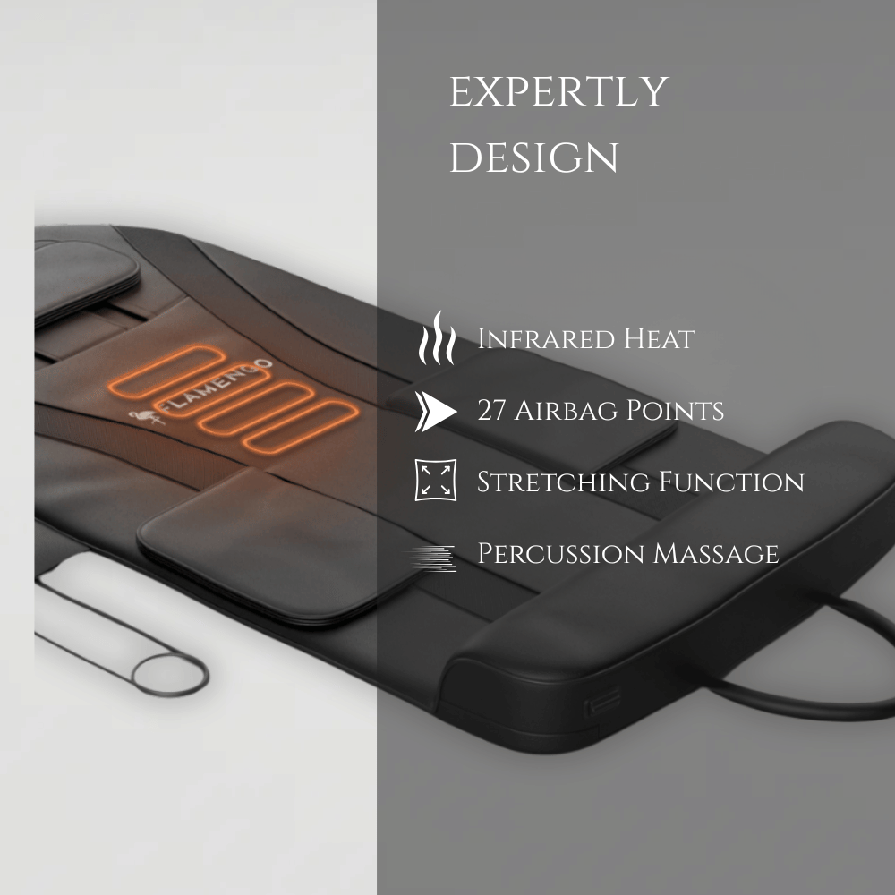 Mat de massage de luxe avec étirement - pour les problèmes de dos et la relaxation à la maison - Flamengo® Infrastretch