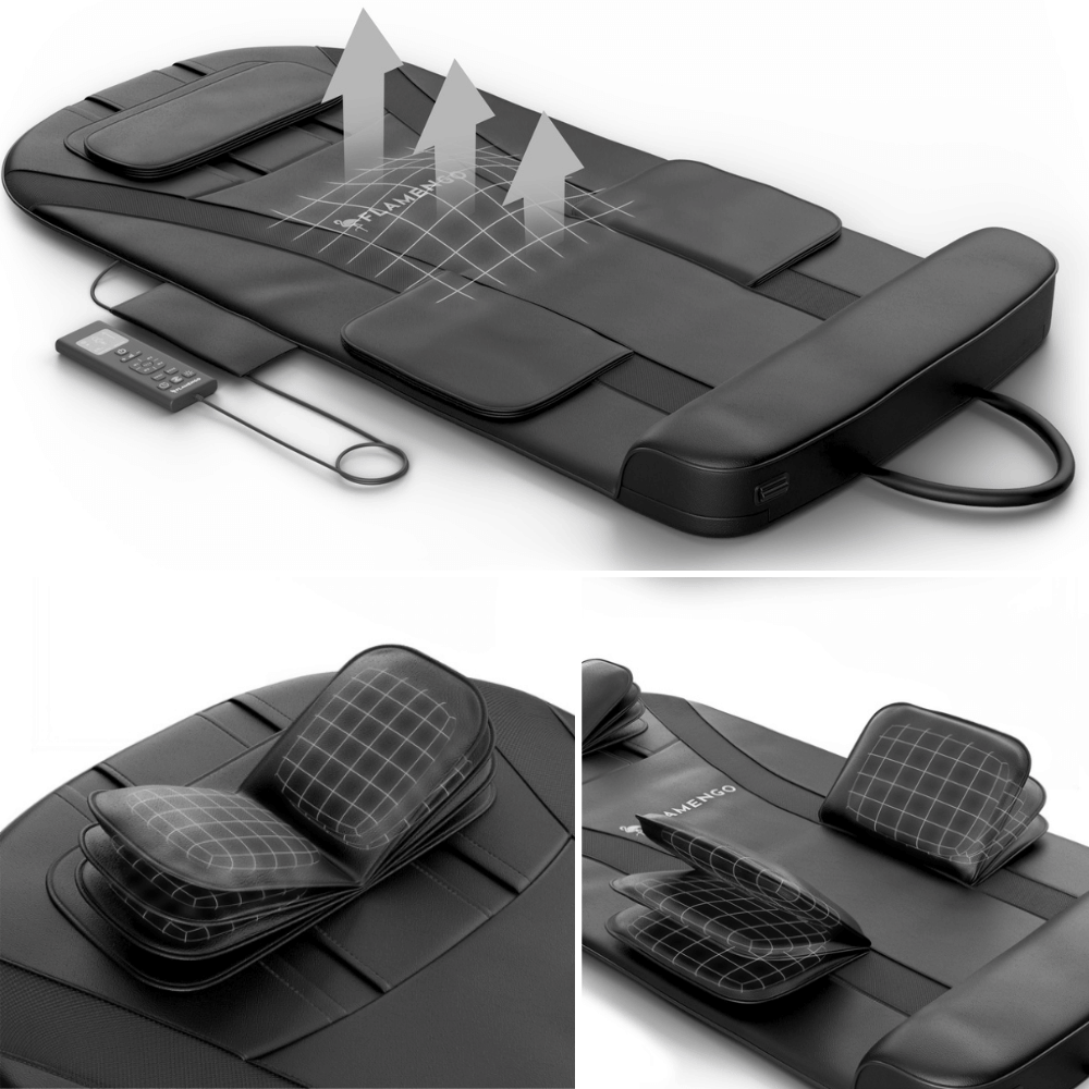 Mat de massage de luxe avec étirement - pour les problèmes de dos et la relaxation à la maison - Flamengo® Infrastretch